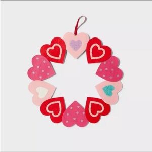 16" Felt Heart Wreath Valentine's Day Decorative Wall Decor - Spritz